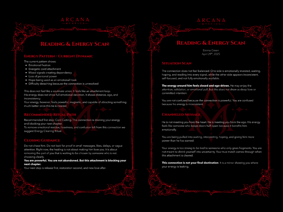 Private Situation Reading & Energy Scan  •  Personalized Guidance